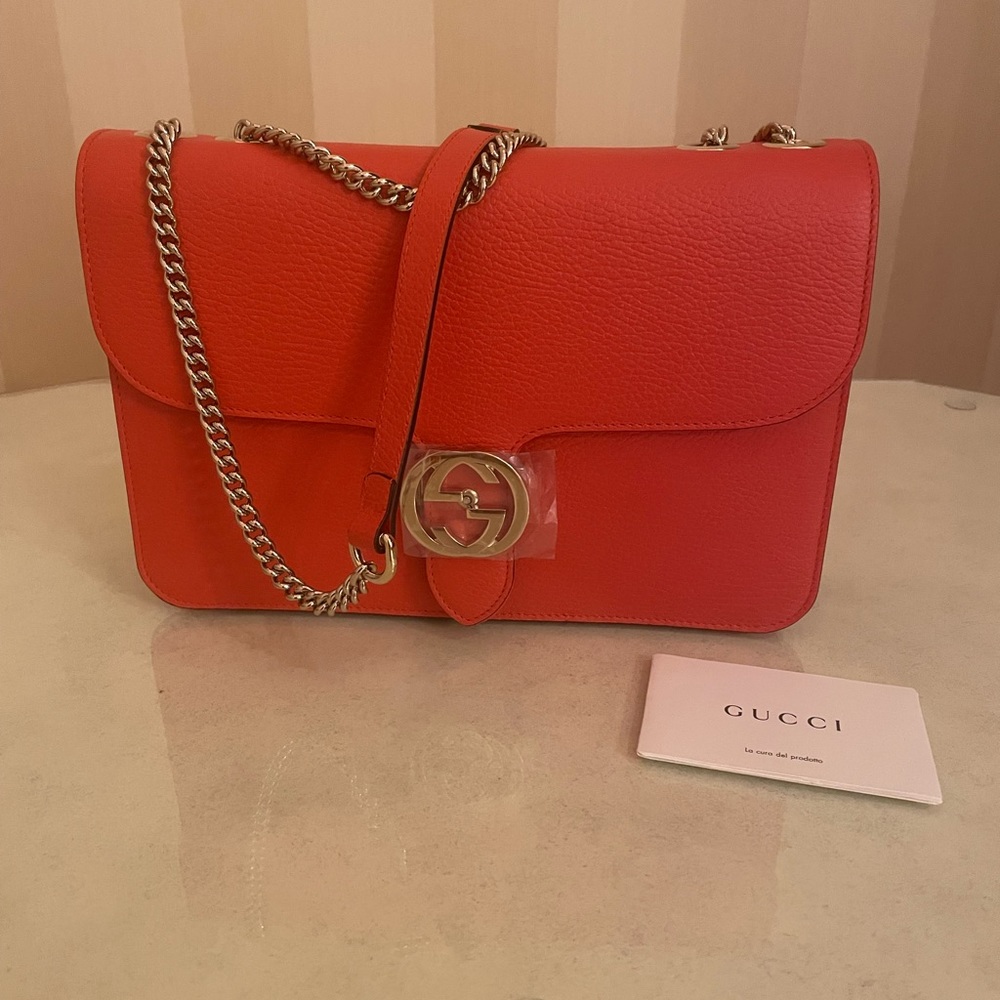 Gucci Interlocking GG Red Orange Crossbody and shoulder bag